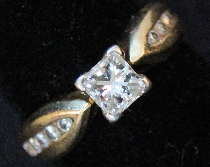 Estate 14K Yellow Gold 11 Diamond 1.02 Carat Total Weight Engagement Ring 4.8 Grams Size 6.5 Signed D.A.I. Dana Augustine Inc. Gift