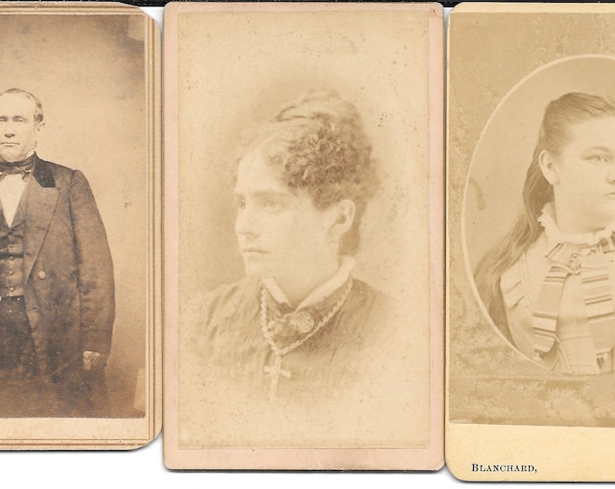 Antique Photo Portraits of New England Residents circa 1890s