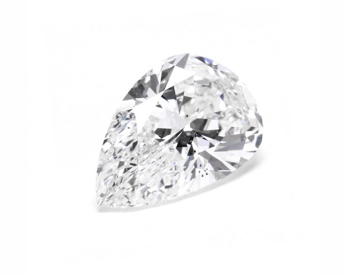 Natural Brilliant Pear Cut Diamond 2.06 Carats E Color SI1 Clarity GIA Certified Unmounted Gemstone April Birthstone Engagement Gift