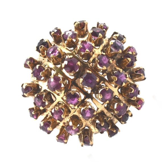 Estate Ruby Ring Vintage 14K Solid Yellow Gold Na… - image 2