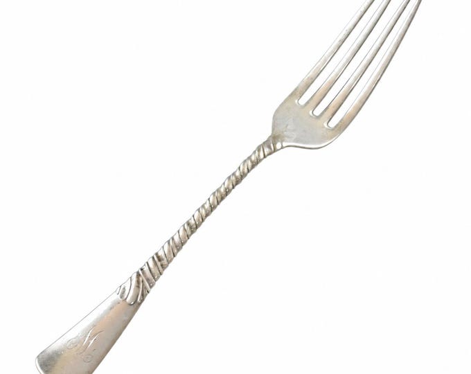 Gorham Colonial Sterling Silver Fork, Vintage 7 1/2 Inch, Period W Monogram