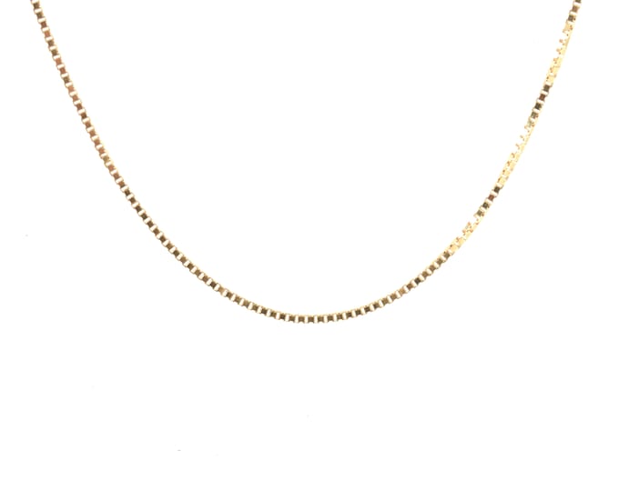 Estate Gold Necklace Vintage 14K Solid Yellow Gold Box Chain 18 Inches Long Signed Midas Made in Turkey Holiday Gift