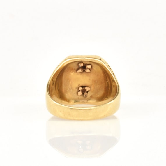 Estate Gold Ring Vintage 14K Solid Yellow Gold He… - image 5