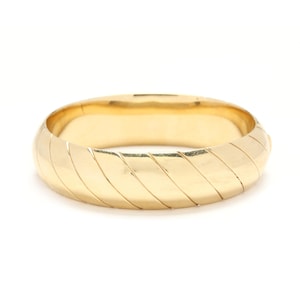 Estate Bangle Bracelet Vintage 18K Solid Yellow Gold 6.5 Inches Circumference Holiday Gift