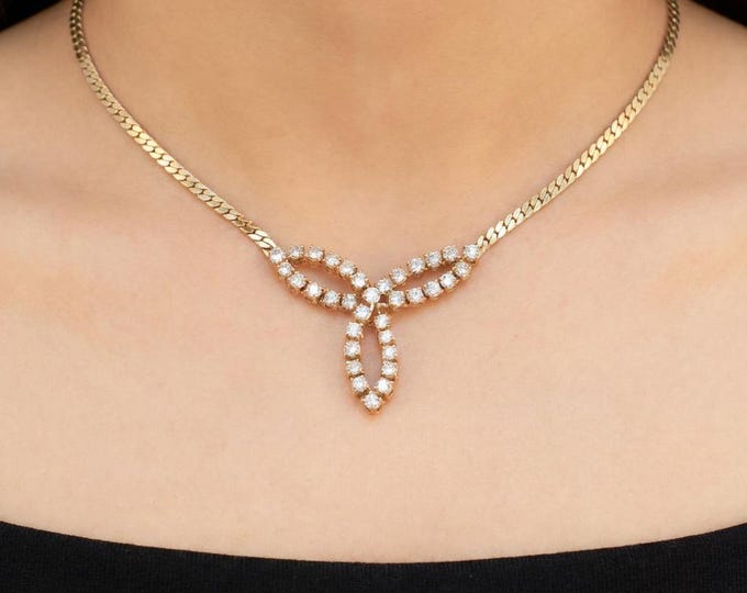 Estate 14K Yellow Gold Diamond Necklace, 2.04 TCW, HB Hammerman