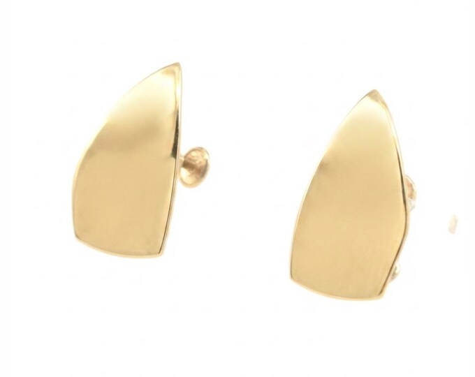 Estate Gold Earrings Vintage 14K Solid Yellow Gold Screw Back Non Pierced Signed BAGNAL Holiday Gift
