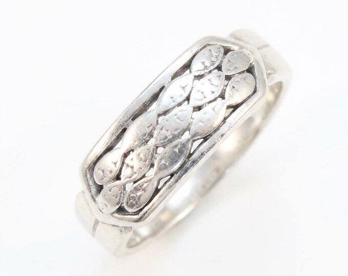Vintage 14K Solid White Gold Ring, Celtic Design, Size 6.25, 3.71 Grams