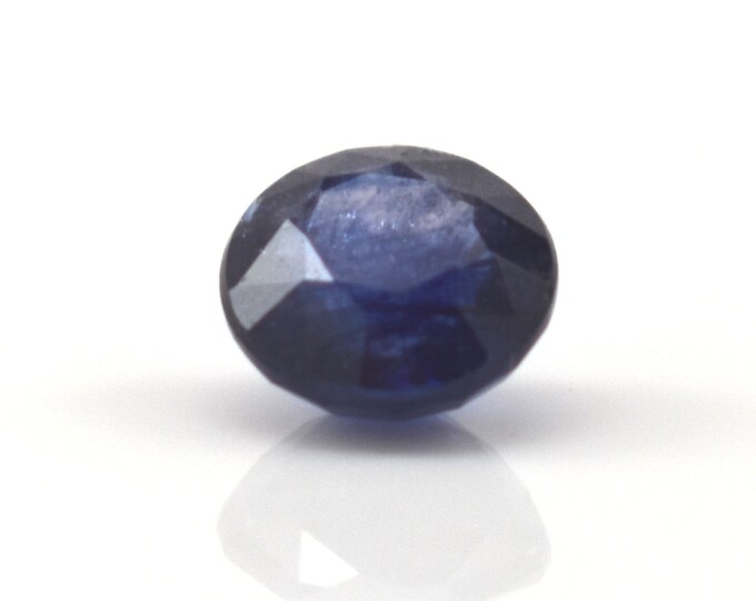 Natural Blue Sapphire Unmounted 1.3 Carat Round Cut Dark Blue Loose Gemstone September Birthstone Holiday Gift