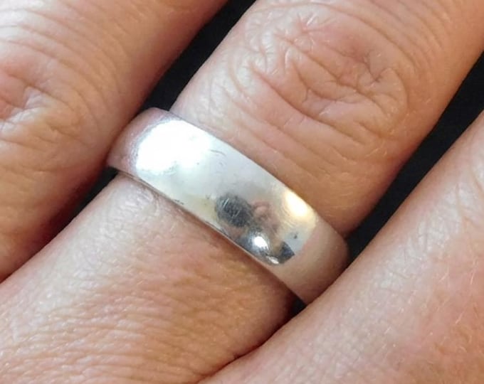 Estate 14K Solid White Gold Frederick Goldman Wedding Band 5.81 Millimeters Wide 7.56 Grams Ring Size 6 Holiday Gift