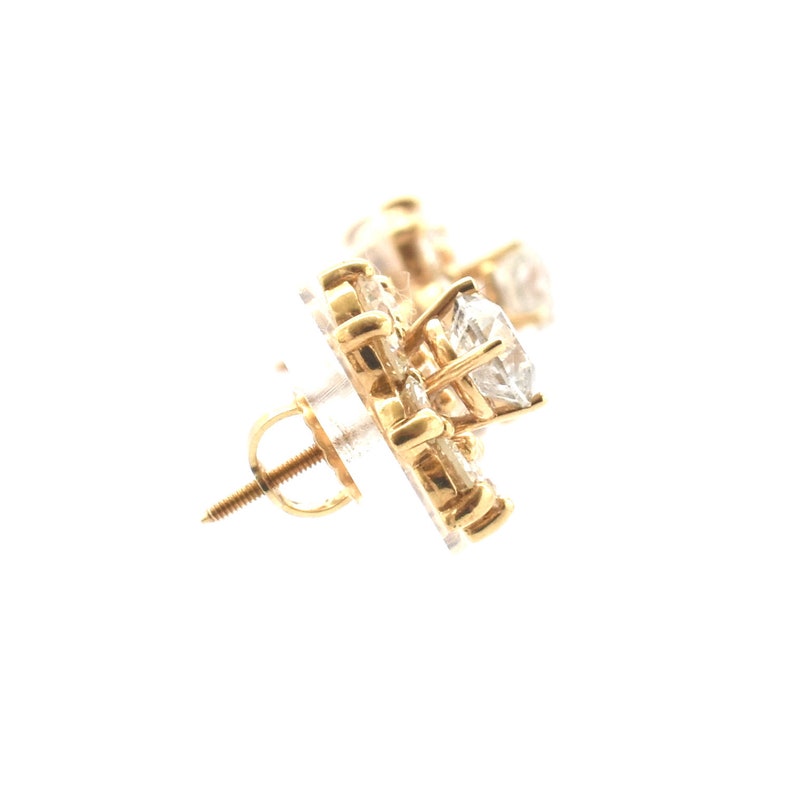 Estate Diamond Earring Jackets Vintage 14K Solid Yellow Gold Natural Diamonds Enhancers Nearly 2 Carats Total Weight Wedding