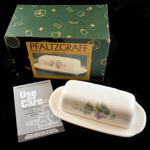 Estate Butter Dish Vintage Pfaltzgraff Grapevine Quarter Pound Covered Butter Server New Old Stock In Original Box Holiday Gift