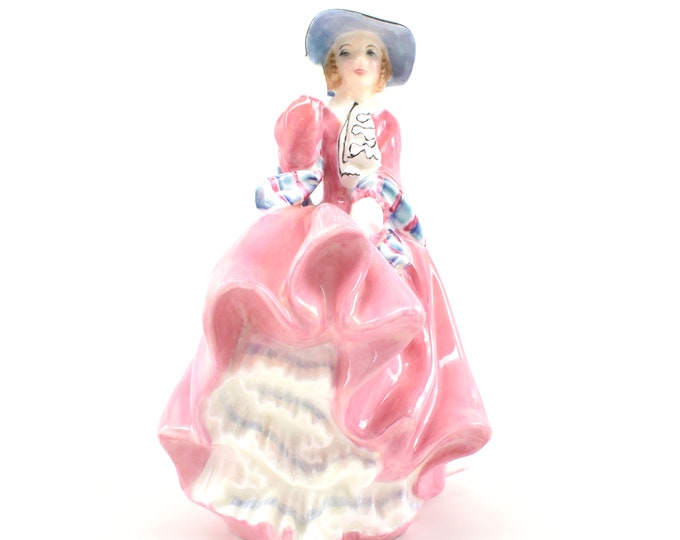 Royal Doulton Top O’ The Hill HN1849 Figurine Harradine Classics by Leslie Harradine 1937 Pink Coat 7.25" Tall Holiday Gift