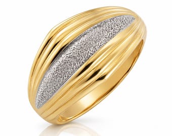 Estate 14K Yellow and White Gold Ring, Size 7.5