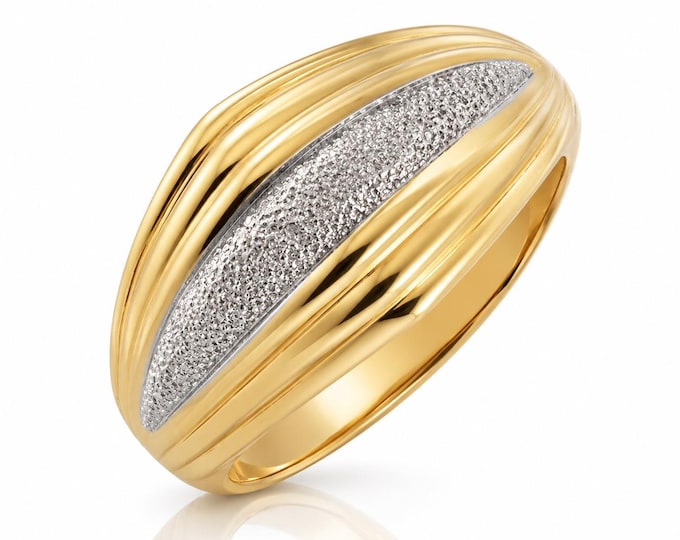 Estate 14K Yellow and White Gold Ring, Size 7.5