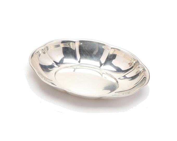 Estate Sterling Bowl Vintage 925 Solid Sterling Silver Whiting Manufacturing Pattern 2070 Shaped Fluted Edge No Monogram Holiday Gift
