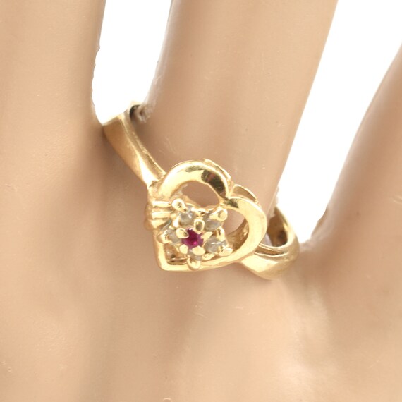 Estate Gemstone Ring Vintage 14K Solid Yellow Gol… - image 2