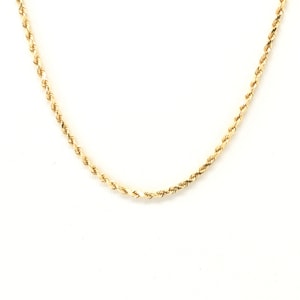 Estate Gold Necklace Vintage 14K Solid Yellow Gold Twisted Rope Chain 18 Inches Long Holiday Gift