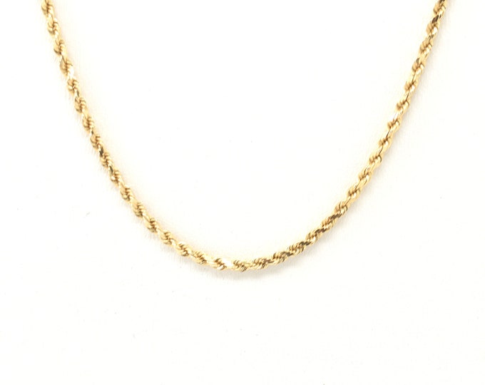 Estate Gold Necklace Vintage 14K Solid Yellow Gold Twisted Rope Chain 18 Inches Long Holiday Gift
