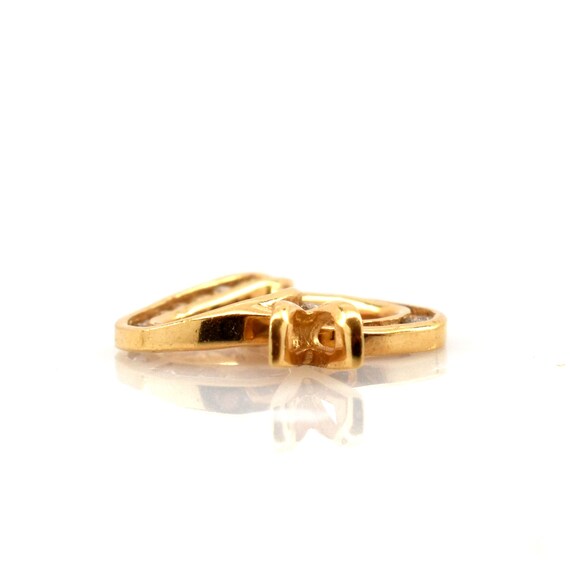 Vintage 14K Gold Diamond Open Heart Pendant Love Friendship Charm View 4