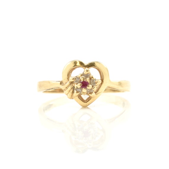 Estate Gemstone Ring Vintage 14K Solid Yellow Gol… - image 1