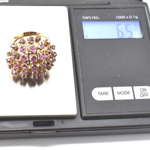 Estate Ruby Ring Vintage 14K Solid Yellow Gold Na… - image 10