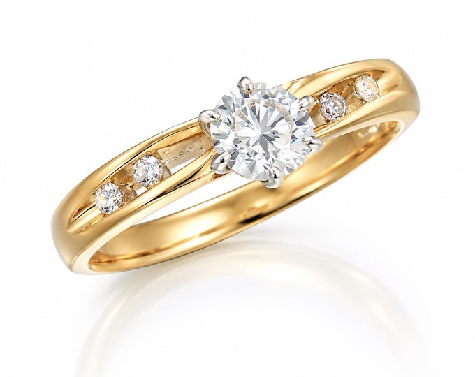 Vintage 14K Gold Diamond Engagement Ring Estate Jewelry (0.27 Carat TW)  Size 5.5