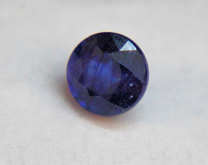 Natural 1.85 Carat Round Cut Dark Blue Sapphire Loose Gemstone September Birthstone Holiday Gift