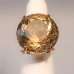 Estate 14K Yellow Gold 39.29 Carat Citrine Ring 13.5 Grams Size 6+ November Birthstone Holiday Gift