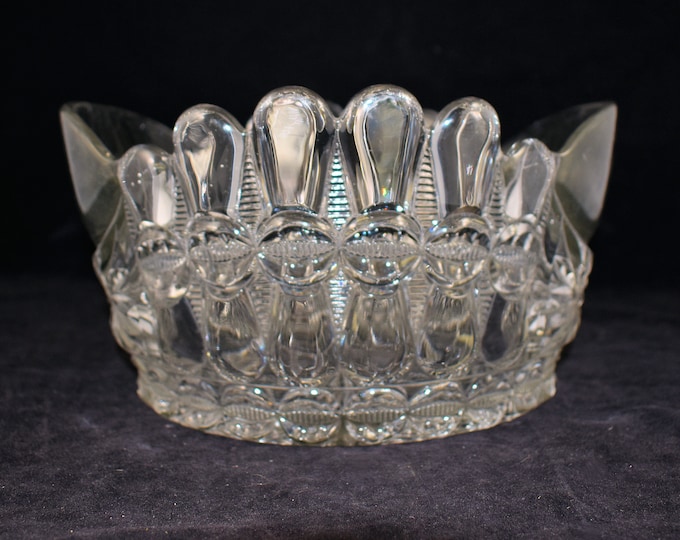 Antique Orange Bowl American Bowtie Pattern Thompson Glass Co Uniontown PA No. 18 Non Flint Manufacture circa 1889 Holiday Gift