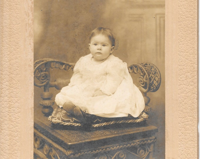 Antique Photo Portrait of Baby Celia of Bridgeton New Jersey Photographed by Daniel V Ward March 14 1911