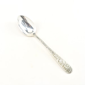 Estate Tea Spoon Vintage S. Kirk & Son Repoussé Sterling Silver Five O&#39;Clock Teaspoon 6 Inches Long Holiday Gift