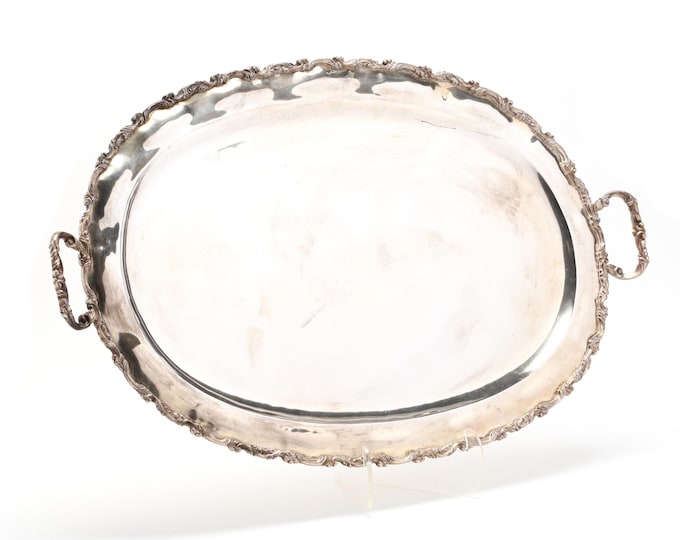 Estate Silver Tray Vintage 925 Solid Sterling Silver Two Handles Holiday Gift