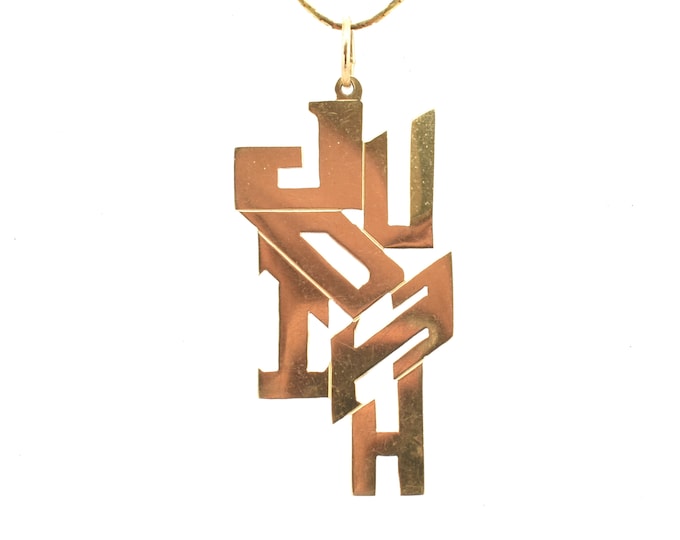 Estate JUDITH Charm Vintage 14K Solid Yellow Gold Name Pendant Holiday Gift