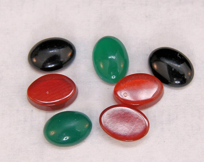 7 Oval Cabochon Loose Gem Stones Jewelry Craft Supplies Holiday Gift
