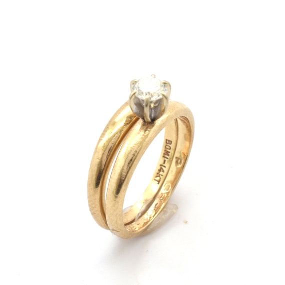 14K Solid Yellow Gold Natural Diamond Gift Ring S… - image 3