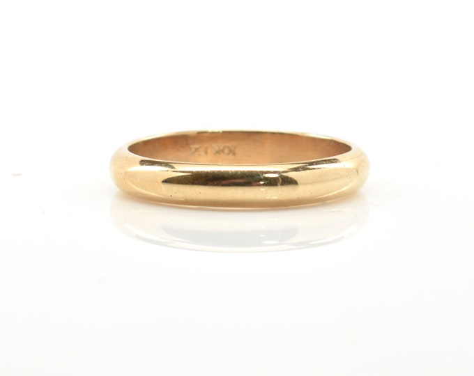 Estate Gold Ring Vintage 10K Solid Yellow Gold Wedding Band Size 9.25 Holiday Gift