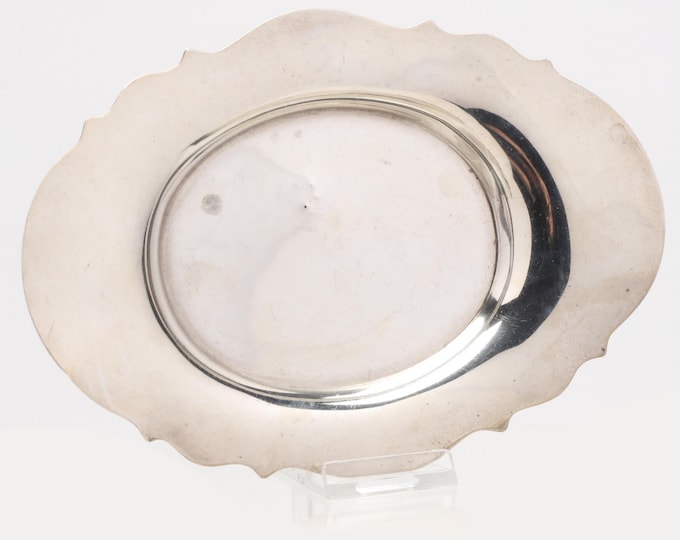 Estate Sterling Tray Vintage 925 Solid Sterling Silver Poole Pattern 234 Shaped Rim No Monogram Holiday Gift