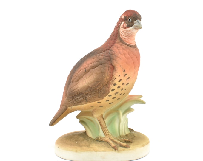 Estate Bob White Quail Vintage Lefton KW 300 Hand Painted Bird Figurine Holiday Gift