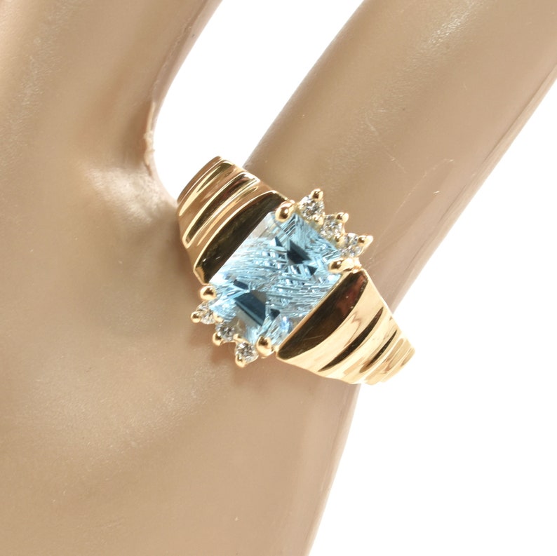 Estate Gemstone Ring Vintage 14K Solid Yellow Gold Natural Etsy