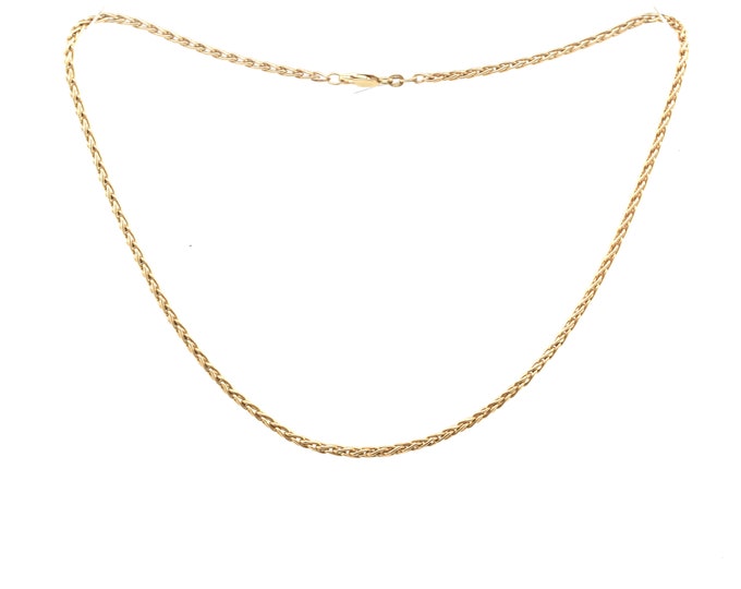 Estate Gold Necklace Vintage 14K Solid Yellow Gold Twisted Rope Chain 18 Inches Long Holiday Gift