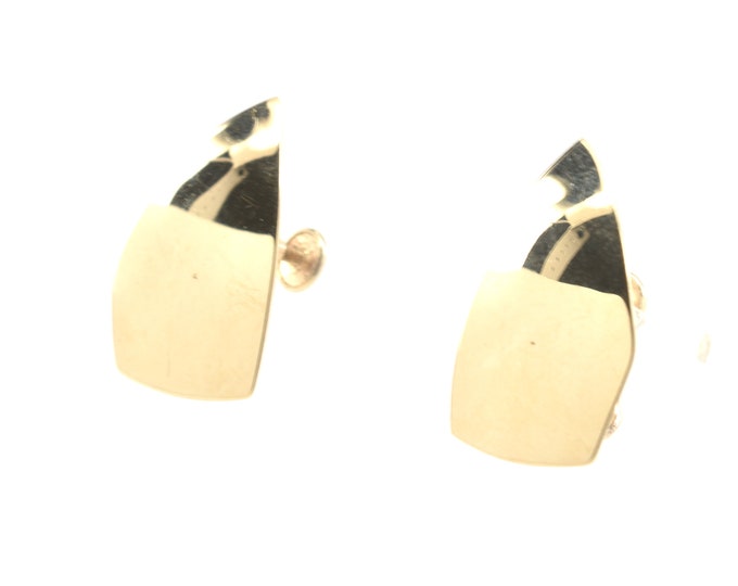 Estate Gold Earrings Vintage 14K Solid Yellow Gold Screw Back Non Pierced Signed BAGNAL Holiday Gift