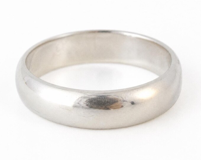 Vintage 14K White Gold Wedding Band Ring, Frederick Goldman, Size 6, 5.81mm Wide