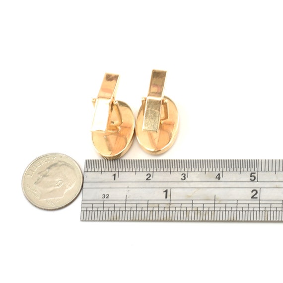 Estate Gold Cufflinks Vintage 14K Solid Yellow Go… - image 8