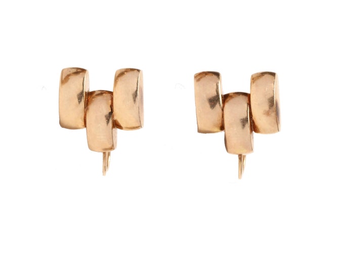 Estate Gold Earrings Vintage 14K Solid Yellow Gold Screw Back Holiday Gift