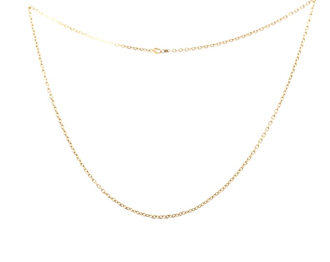 Estate Gold Necklace Vintage 10K Solid Yellow Gold Rolo Chain 18 Inches Long Holiday Gift