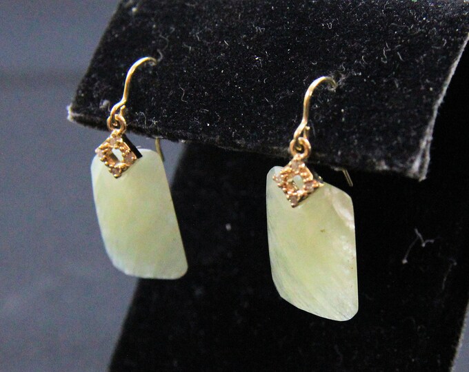 Estate 14K Yellow Gold 20.08 Carat Total Weight Genuine Yellow Sapphire Rose Cut Earrings Diamond Accents 5.46 Grams Holiday Gift