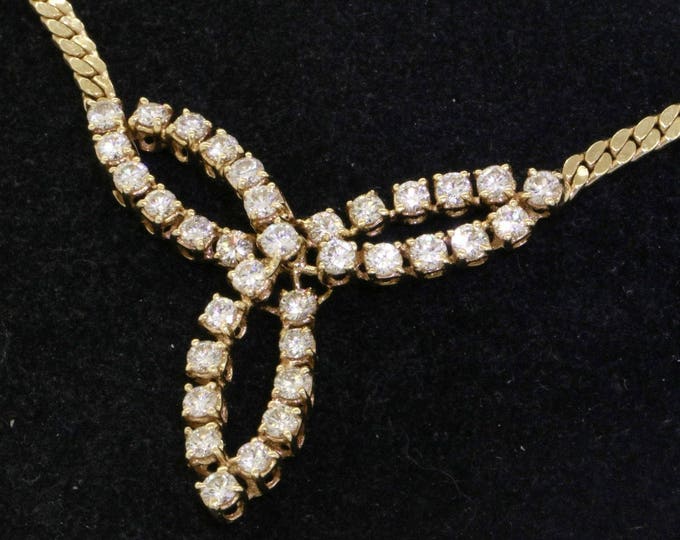 Estate 14K Solid Yellow Gold Diamond Necklace 2.04 Carats Total Weight VS Diamonds 14.07 Grams 15.5" Long Signed HB Hammerman BrothersGift