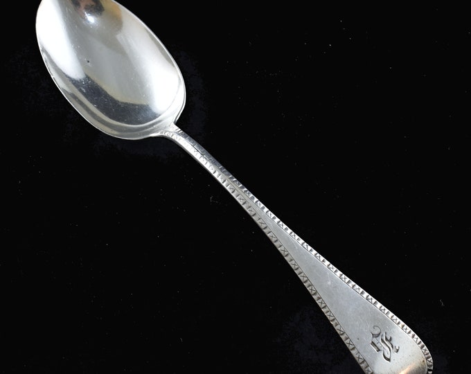 Estate Silver Spoon Vintage 925 Solid Sterling Silver A Stowell & Co 42 X Design Edge Tipt Dessert Spoon 7 Inches Long Holiday Gift