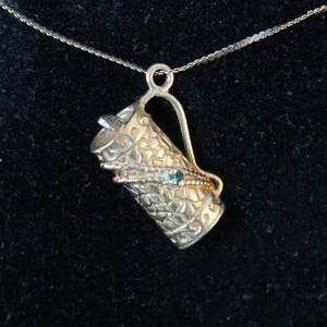 Estate 14K Yellow Gold Golf Club in Bag Charm Pendant 4.81 Grams Emerald Green Stone Fast Shipping May Birthstone Holiday Gift