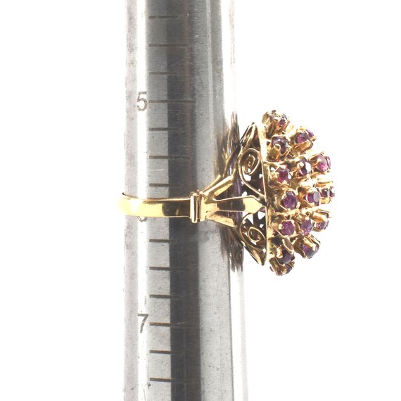 Estate Ruby Ring Vintage 14K Solid Yellow Gold Na… - image 8